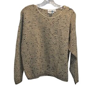 Paul Harris Design Sweater, Size L, Oatmeal Colored with multi color flecks